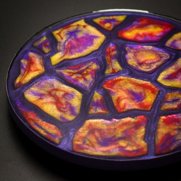 Geode Agate Vanity Tray in Purple Red and Yellow | Jewelry Display Tray - Picture 4 of 5